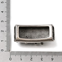 304ステンレススチールスライドチャーム  レザーコードブレスレット作り用  長方形  アンティークシルバー  ライオン  39x18x13.5mm  穴：13x6.5mm&nbsp;STAS-F356-15AS-07