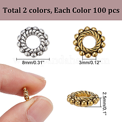 200Pcs 2 Styles Alloy Spacer Beads&nbsp;FIND-AR0005-45