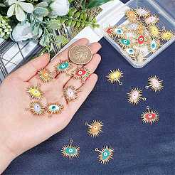 28pcs 7 colors Alloy Enamel Pendants&nbsp;ENAM-SC0002-45