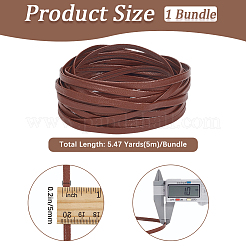5m折りたたみ式PUレザーフラットコード  シエナ  5x1mm  約5.47ヤード（5m）/バンドル&nbsp;OCOR-WH20012-14A-04