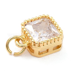 Real 18K Gold Plated Brass Inlaid Cubic Zirconia Charms&nbsp;ZIRC-L100-073G-07