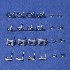 16Pcs 4 Styles 304 Stainless Steel Stud Earring Findings&nbsp;STAS-FS0001-83P