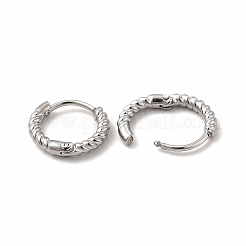 変色しない316ステンレススチール製フープピアス（女性用）  ステンレス鋼色  11x12.5x2mm  ピン：0.8mm&nbsp;EJEW-C004-16A-P