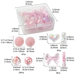 40個10スタイルアクリルビーズ  ラウンド  ミックスカラー  16~23x15~29.5x6mm  穴：1.6~2.8mm&nbsp;MACR-FS0001-67