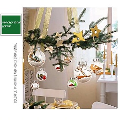 クリスマスをテーマにしたペンダントデコレーション  アルミニウムのパーツを伴うプラスチックボール  クリスマスツリーの飾り用  パープル  77x58mm  穴：11mm&nbsp;HJEW-P011-C01