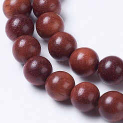 天然ウッドビーズ連売り  ラウンド  暗赤色  8mm  穴：1mm  約49個/連  15.7インチ（40cm）&nbsp;WOOD-J001-04-8mm