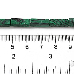 合成マラカイトビーズ連売り  直方体の  13.5x4.5x4.5mm  穴：1.2mm  約28個/連  14.80''（37.6センチメートル）&nbsp;G-E612-C06