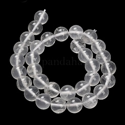 天然石クオーツクリスタルビーズ連売り  ロッククリスタルビーズ  ラウンド  12.5mm  穴：1.2mm  約32個/連  15.08~15.16インチ（38.3~38.5cm）&nbsp;G-F570-01-12mm