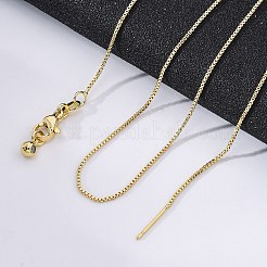 真鍮ベネチアンチェーン  ベネチアンチェーンネックレス  カニカンとスライダービーズ付き  長持ちメッキ  18KGP本金メッキ  17.71インチ（45cm）  0.8mm&nbsp;NJEW-E151-04G