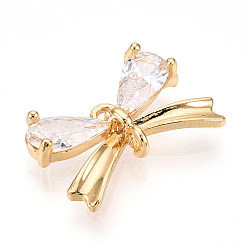 Brass Pave Clear Cubic Zirconia Charms&nbsp;KK-N254-177G
