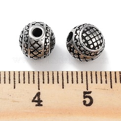 304ステンレススチールビーズ  ラウンド  アンティークシルバー  7.5x8x7.5mm  穴：2mm&nbsp;STAS-M057-03AS
