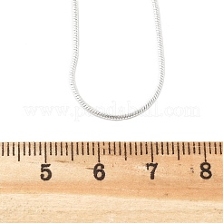 真鍮ラウンドスネークチェーンネックレス作り  カニカン付き  銀色のメッキ  24.4インチ（62.2cm）  1.2mm&nbsp;MAK-T006-11B-S
