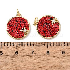 Brass Micro Pave Cubic Zirconia Pendants&nbsp;KK-C143-47G-02