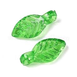 クリアアクリルチャーム  葉のチャーム  ライム  10.5x5x3.5mm  穴：1.2mm&nbsp;X-TACR-F009-11E