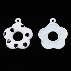 スプレープリント合金ペンダント  カドミウムフリー＆ニッケルフリー＆鉛フリー  花  ブラック  22x19.5x2mm  穴：1.4mm&nbsp;PALLOY-S142-002A-NR