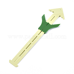プラスチック5-in-1スライディングゲージ測定縫製定規ツール  黄緑  300x77x7mm&nbsp;TOOL-WH0121-05