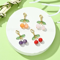 Cherry Natural Gemstone Pendant Decorations&nbsp;HJEW-TA00098