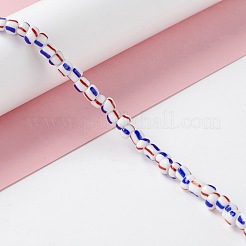 手作りランプワークビーズ連売り  3トーン  コラム  ホワイト  4~5.5x2~4mm  穴：1.2~1.4mm  約130個/連  14.96~15.16インチ（38~38.5cm）&nbsp;BLOW-K001-01B-10