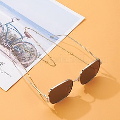 304ステンレススチールハートリンクアズキチェーンネックレス  眼鏡チェーン  ゴールドカラー  27.56インチ（70cm）&nbsp;AJEW-EH00378-02