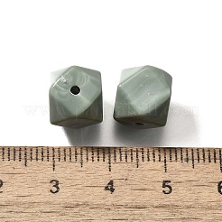 アクリルビーズ  天然石風ビーズ  ポリゴン  多面カット  士官候補生ブルー  10x10x10mm  穴：1.5mm  約570個/500g&nbsp;OACR-A036-01C