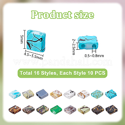 160Pcs 16 Styles 2-Hole Glass Seed Beads&nbsp;SEED-PH0002-70