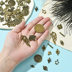 60Pcs 15 Styles Tibetan Style Alloy Connector Charms&nbsp;FIND-YW0005-19