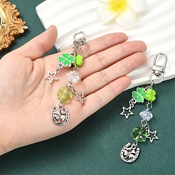 2Pcs Alloy & Acrylic Pendant Decorations&nbsp;HJEW-YW00330