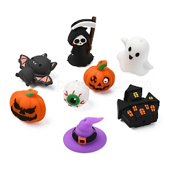ハロウィンシリコンフォーカルビーズ 8種類 8個  チーターのための咀嚼ビーズ  DIYの看護ネックレス用  混合図形  17~35x16.5~35.5x14.5~18mm  穴：2mm  1個/スタイル&nbsp;SIL-CJ0003-21
