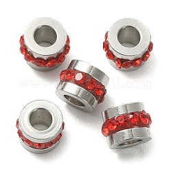 201 Stainless Steel Polymer Clay Rhinestone Inlaid Beads&nbsp;RB-YW0001-11F