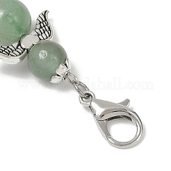 Angel Natural Green Aventurine Beads & Alloy Tree Pendant Decorations&nbsp;HJEW-JM03075