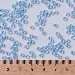 MIYUKIラウンドロカイユビーズ  日本製シードビーズ  （rr221)スカイブルー裏地クリスタル  8/0  3mm  穴：1mm  約422~455PCS /ボトル  10 G /ボトル&nbsp;SEED-JP0009-RR0221