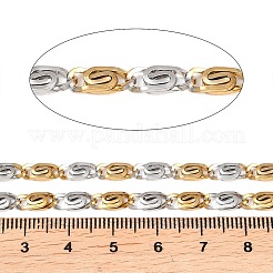 ツートンカラーの304ステンレススチール製ルマキナチェーン  イオンプレーティング（ip）  溶接されていない  スプールで  ゴールデン·ステンレス鋼色  10x4x2mm&nbsp;CHS-P028-03A