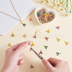 90個6スタイルアロイエナメルペンダント  ライトゴールド  星のチャーム  ミックスカラー  18x14x2mm  穴：2.2mm&nbsp;JX583A