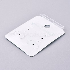 クラフト紙プラスチックジュエリーディスプレイカード  プラスチックバック付き  吊り下げイヤリングディスプレイ用  長方形  ナバホホワイト  50x40x4.5mm  穴：1.4mmと6mm  100sheets /バッグ&nbsp;DIY-K032-12