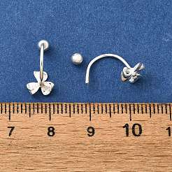 S999 ファインシルバースタッドピアス  クローバー  銀  6x7mm&nbsp;EJEW-A127-03S
