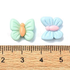 マカロンカラー不透明樹脂デコデンカボション  ミックスカラー  蝶  12x12.5x5mm&nbsp;CRES-Q221-02B