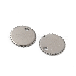 ステンレスペンダント201個  ラウンドチャーム  ステンレス鋼色  10x0.5mm  穴：1.2mm&nbsp;STAS-I330-051P
