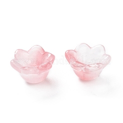 電気メッキガラスビーズ  谷の花  ミックスカラー  10x11x6.5mm  穴：1.2mm&nbsp;EGLA-D042-01