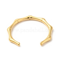 イオンプレーティング(IP) 304 ステンレススチール 竹製オープンカフリング 女性用  ゴールドカラー  usサイズ10 1/4(19.9mm)&nbsp;X-RJEW-I085-10G