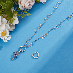スターリングシルバーのスプリングゲートリング2個、925個  ハート  プラチナ  13.1x13.9x2.1mm  内径：9.2x7.6mm&nbsp;STER-PH0004-05