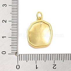 本物の 18k ゴールド メッキ ラック メッキ真鍮エナメル ペンダント  丸カン付き  長持ちメッキ  鉛フリー＆カドミウムフリー  不規則なフラットラウンド、スターチャーム付き  ショッキングピンク  19x14.5x3mm  穴：3mm&nbsp;KK-M293-29G-02