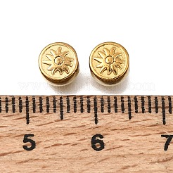 304ステンレススチールビーズ  イオンプレーティング（ip）  太陽とフラットラウンド  18KGP本金メッキ  6~6.5x4mm  穴：2mm&nbsp;STAS-L315-067B-G