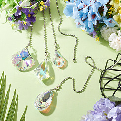 4Pcs Glass Charms Ceiling Fan Pull Chain Extenders&nbsp;HJEW-TAC0169