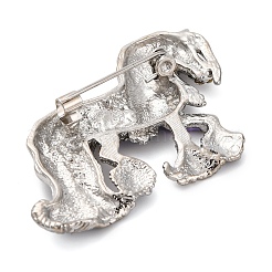 Horse Alloy Crystal Rhinestone Brooch&nbsp;JEWB-Q045-01P