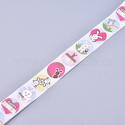 イースターステッカー  粘着ラベルロールステッカー  ギフトタグ  封筒用  パーティー  装飾を提示します  フラットラウンド  カラフル  ウサギの模様  25mm  500PCS /ロールについて&nbsp;LS-DIY-P008-D07
