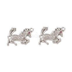 Brass Micro Pave Clear Cubic Zirconia Connector Charms&nbsp;KK-E068-VB019