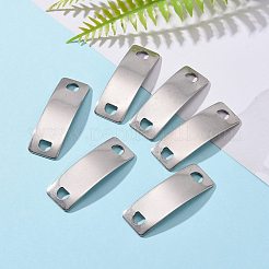 変色しない長方形304ステンレス鋼リンクコネクター  ステンレス鋼色  41.5x14x1mm  穴：4x5.5mm&nbsp;X-STAS-I045-33