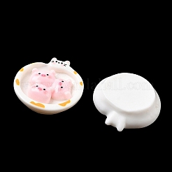 オペーク樹脂カボション  模造食品  皿の形  混合図形  25~27x24.5~25x7~10mm&nbsp;CRES-A063-01