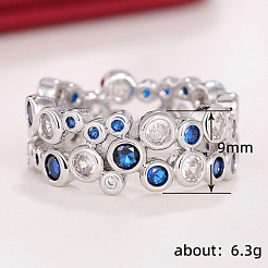 Hollow Brass Pave Cubic Zirconia Finger Rings&nbsp;FS-WG3B071-05