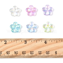 97.2g 6色透明アクリルビーズ  プラム  ABカラーメッキ  ミックスカラー  13.5x14.5x4.5mm  穴：1.8mm  16.2 G /カラー&nbsp;PACR-FS0001-07